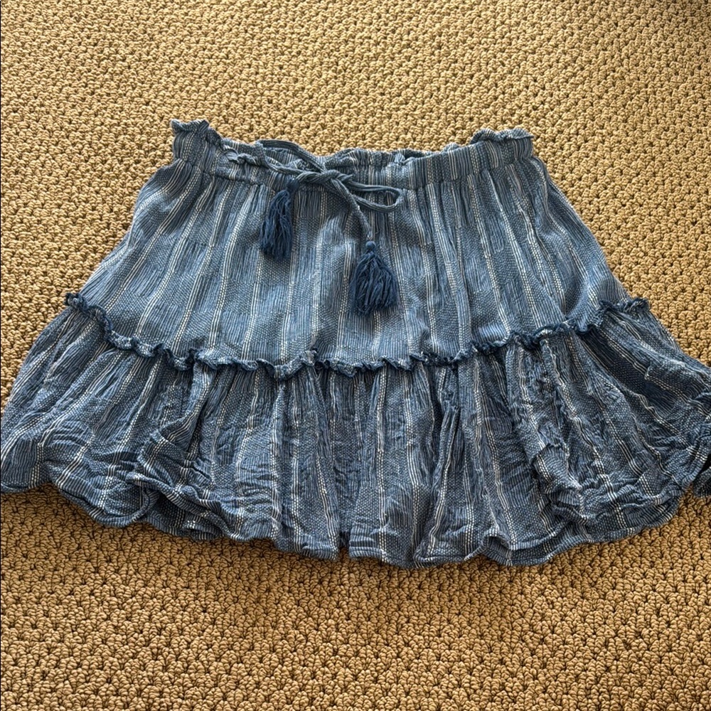 Elan Blue Bubble Mini Skirt for Night Out